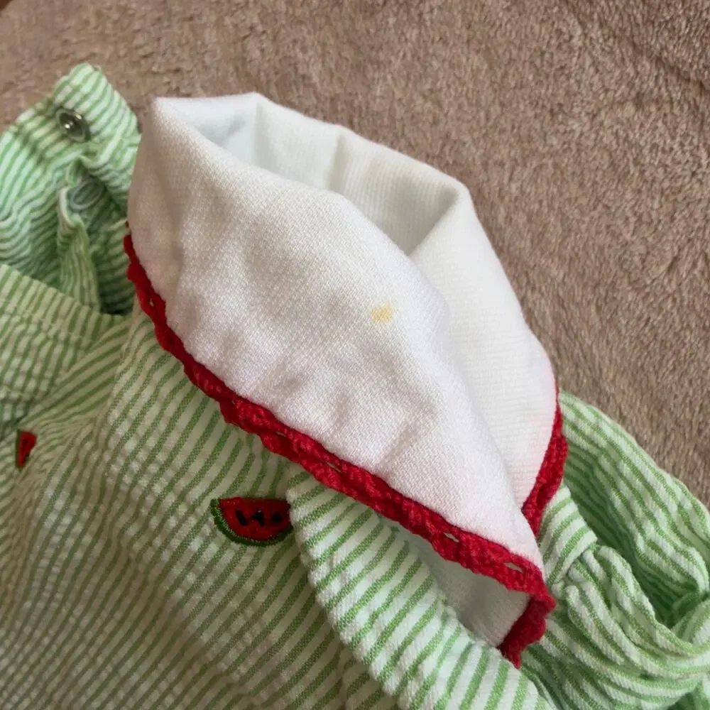 Vintage b.t. kids Watermelon Seersucker Romper Baby Girls 24M Cottagecor
